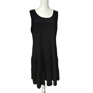 NWT Everlily Black Tank Dress W/ Ruffled Bottom Size L‎